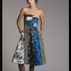 Anthropologie Floral Sweetheart Midi Dress size 8